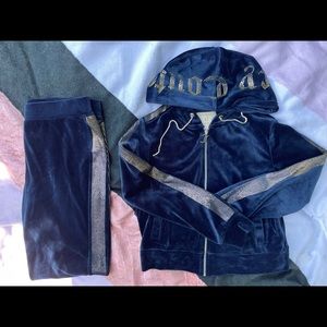 Juicy Couture Navy Velour Tracksuit